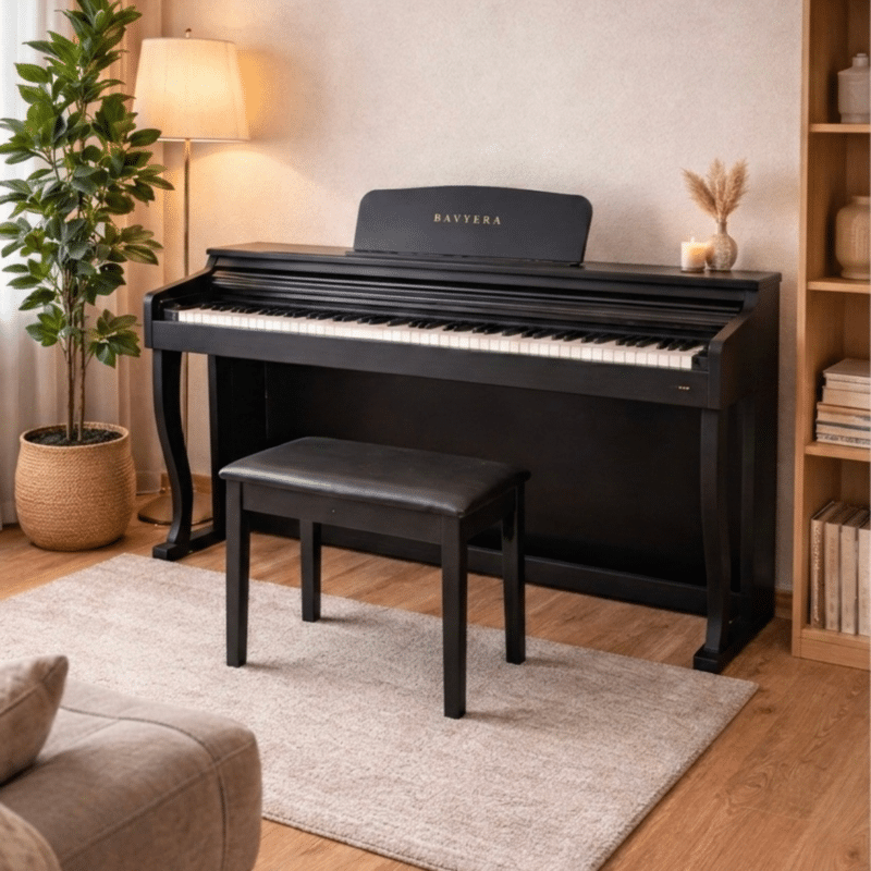 BAVYERA PİYANO  SP064 BEYAZ TABURE + KULAKLIK